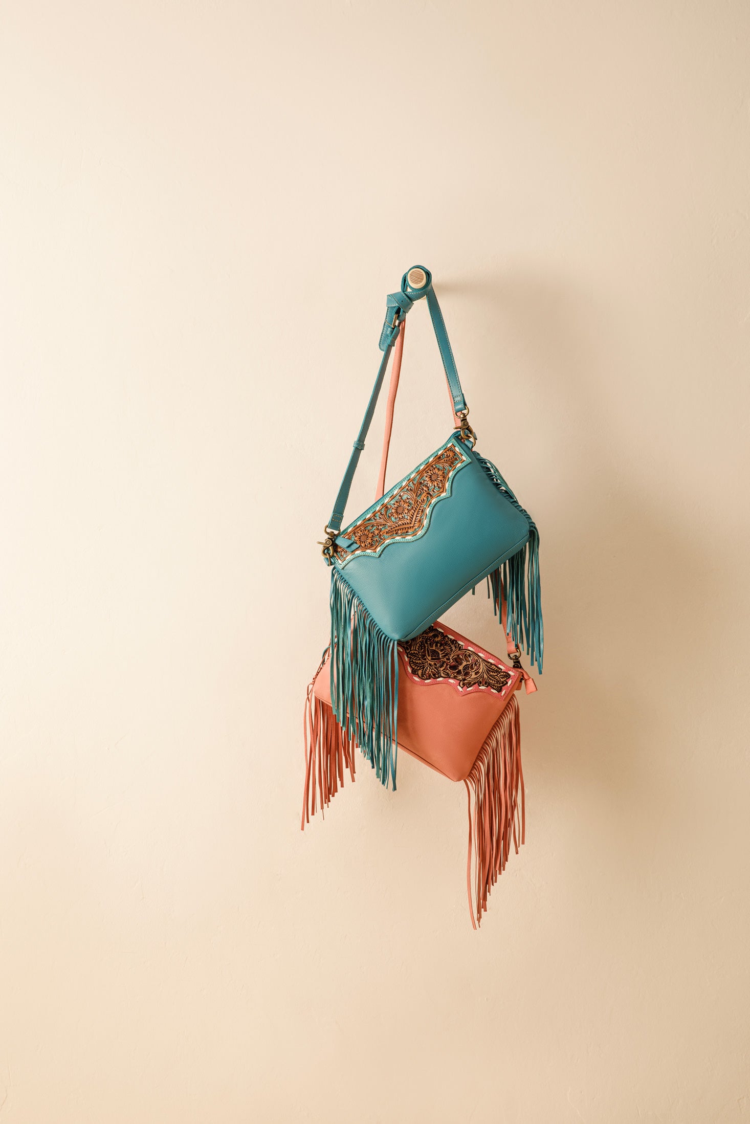 Chaparral Ridge Hand-Tooled Bag In River Blue - Myra USA