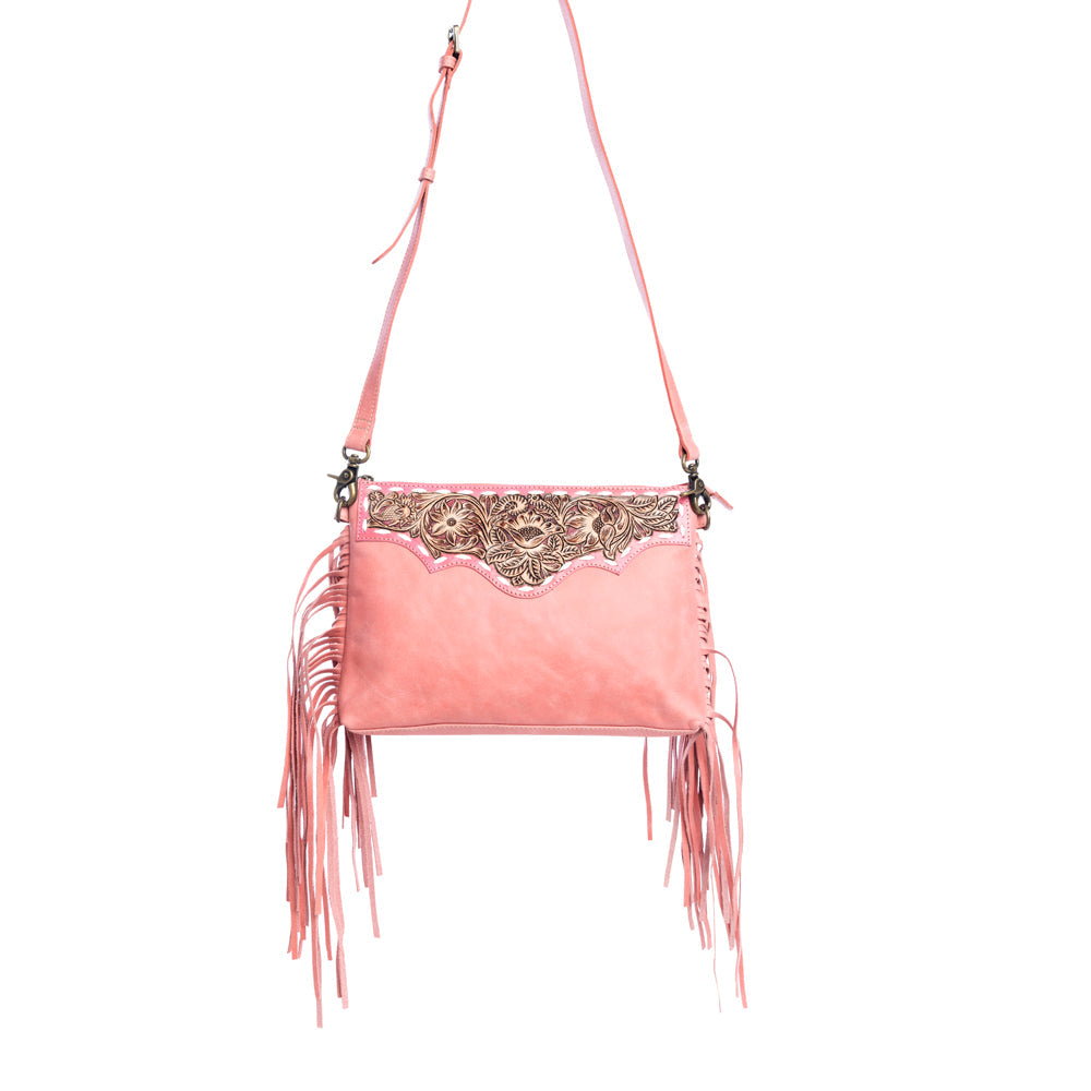 Chaparral Ridge Hand-Tooled Bag In Pink - Myra USA