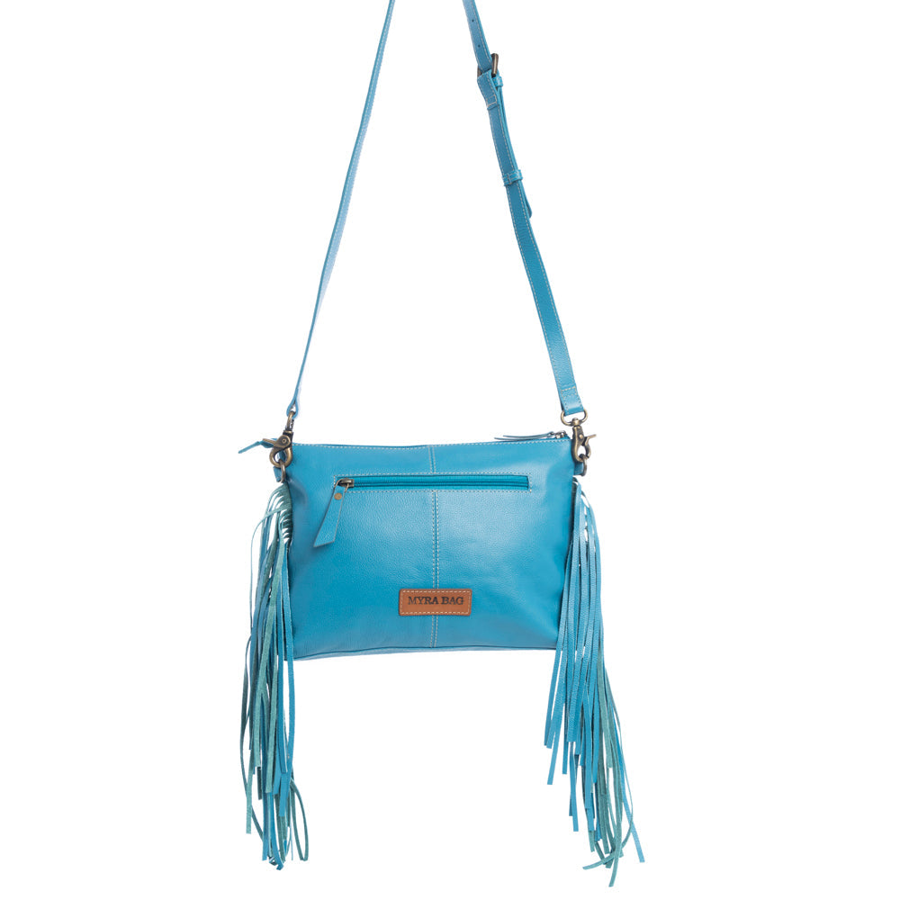 Chaparral Ridge Hand-Tooled Bag In River Blue - Myra USA