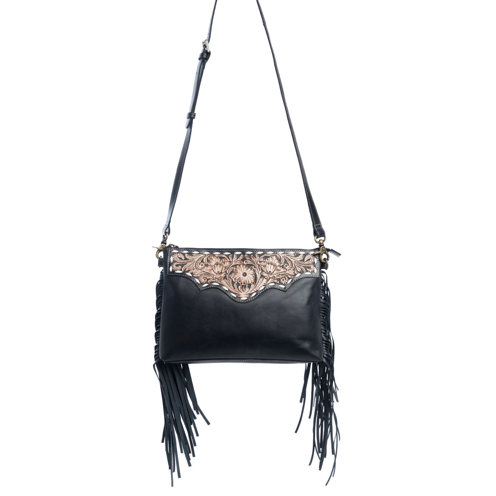 Chaparral Ridge Hand-Tooled Bag in coal - Myra USA