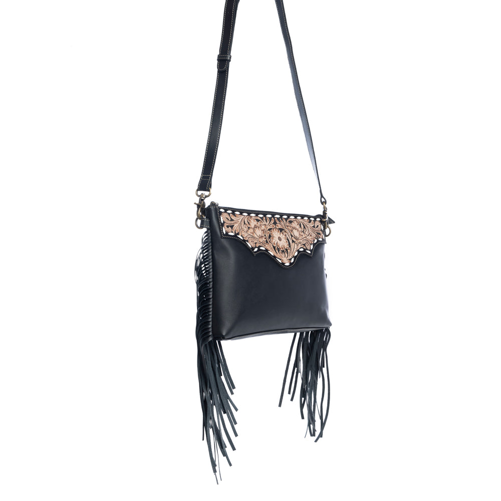 Chaparral Ridge Hand-Tooled Bag in coal - Myra USA