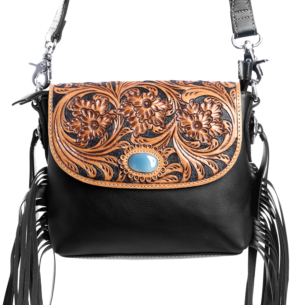 Ebony Delight Hand-Tooled Bag - Myra USA