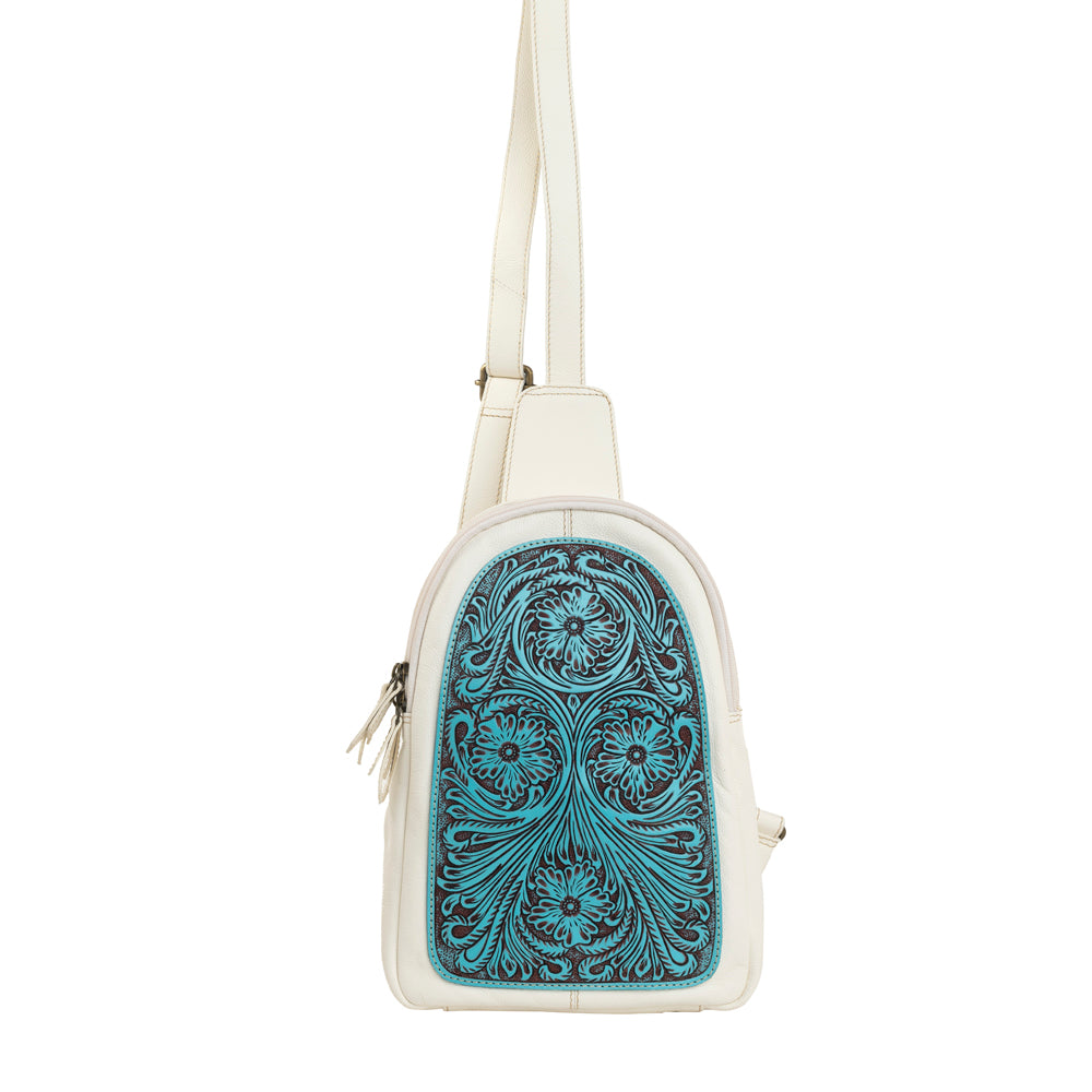 Harmony Ridge Sling Bag In Turquoise - Myra USA