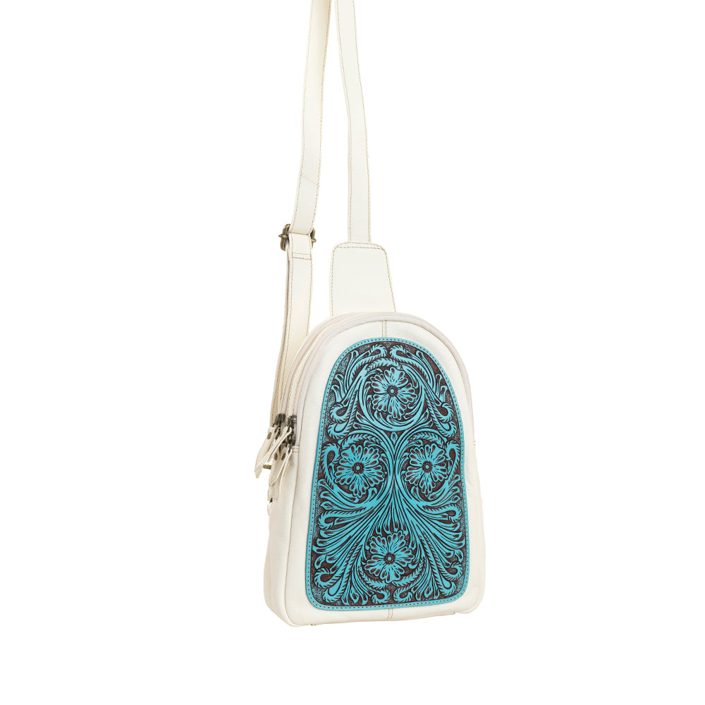 Harmony Ridge Sling Bag In Turquoise - Myra USA