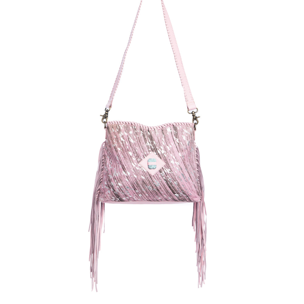 Silver Rose Trail Leather & Hairon Bag - Myra USA