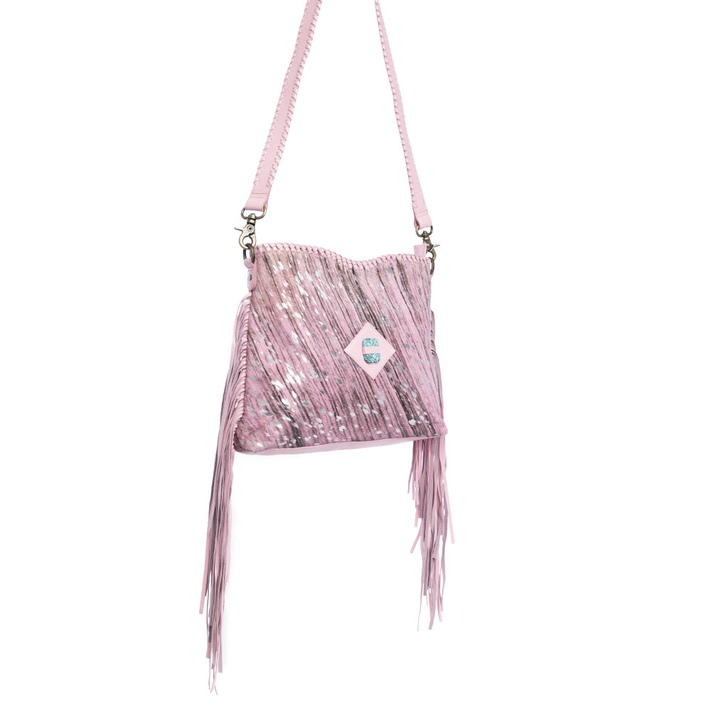Silver Rose Trail Leather & Hairon Bag - Myra USA