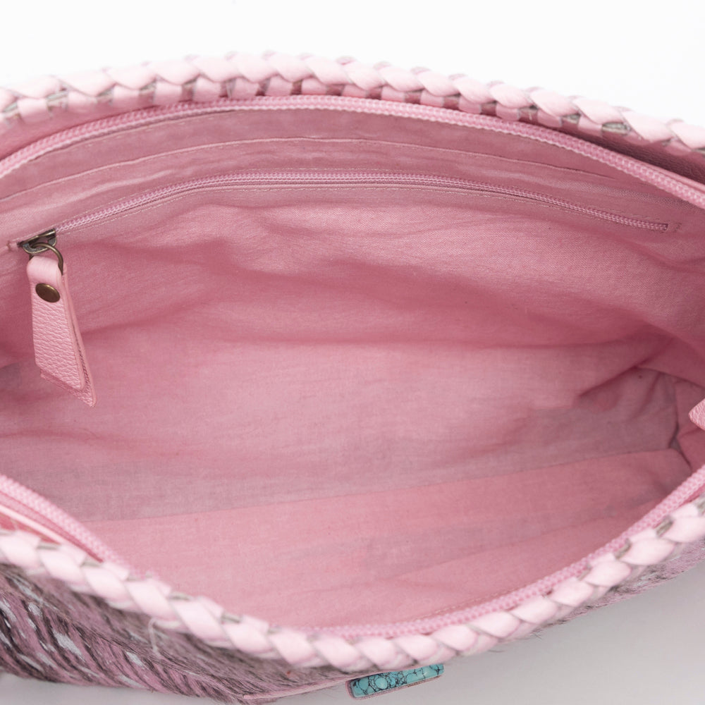Silver Rose Trail Leather & Hairon Bag - Myra USA