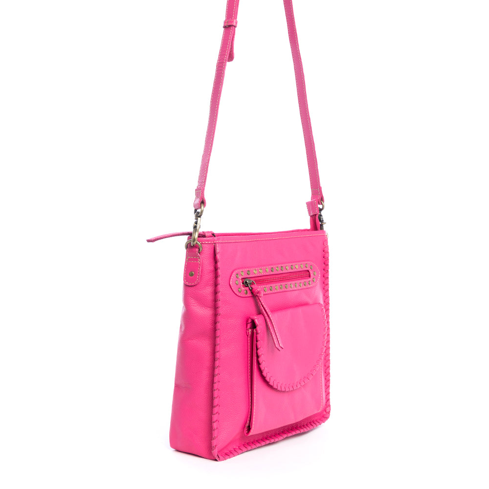Ninnekah Leather Bag In Magenta - Myra USA