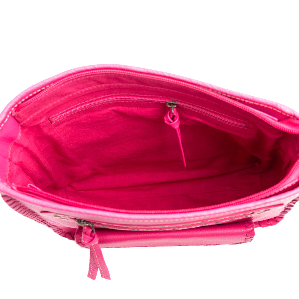 Ninnekah Leather Bag In Magenta - Myra USA