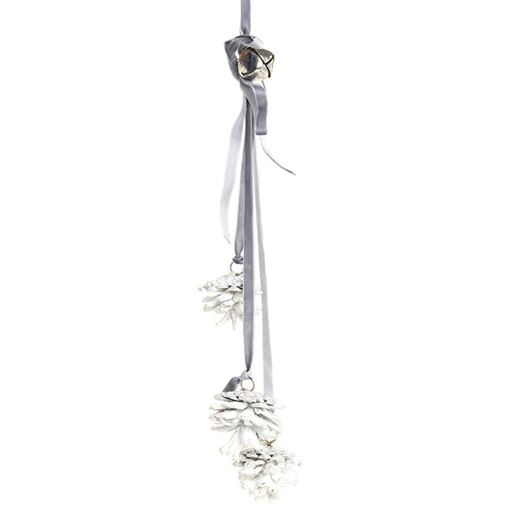 Silver & Frost Pine Cones Ornament - Myra USA