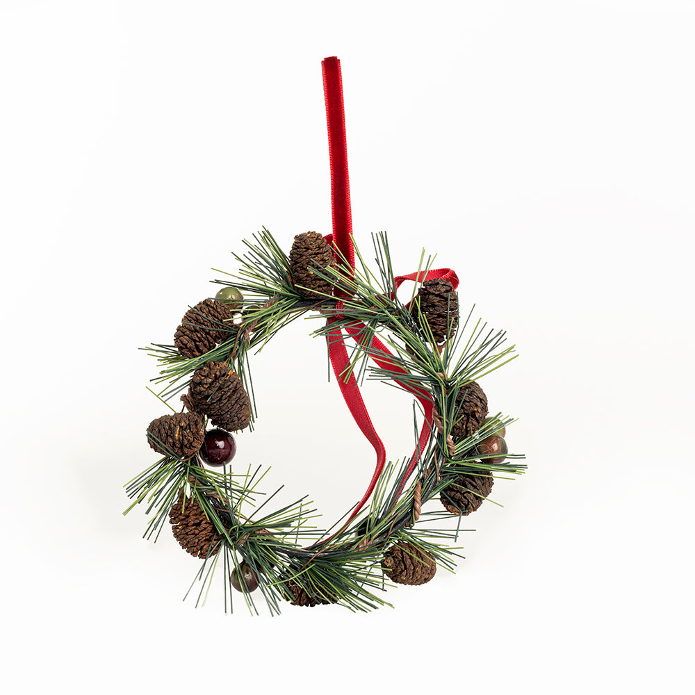 Pine Cone Berry Wreath Ornament - Myra USA