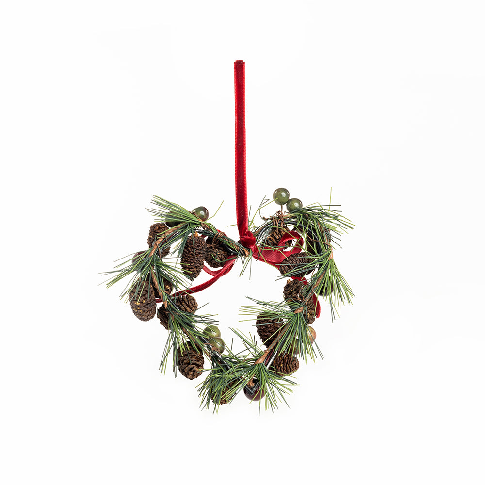Pine Cone Berry Heart Ornament - Myra USA