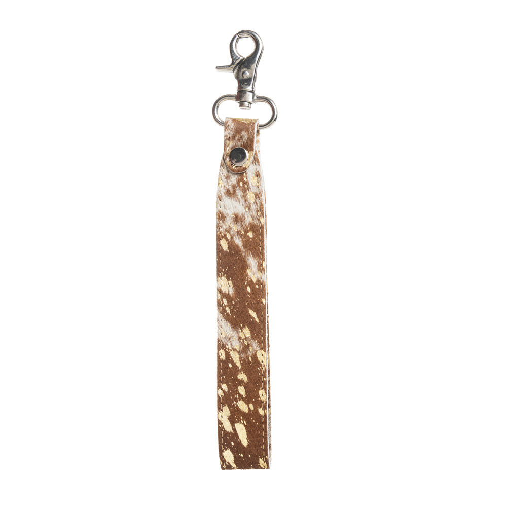 Bullrun Hill Key Fob in Brown & White - Myra USA