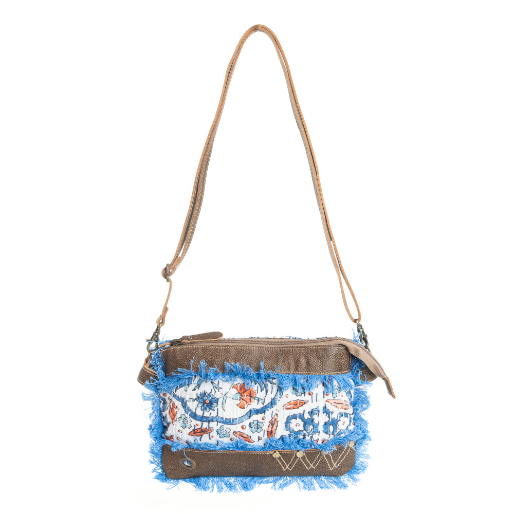 Whispers of azure wildflowers Small Crossbody Bag - Myra USA