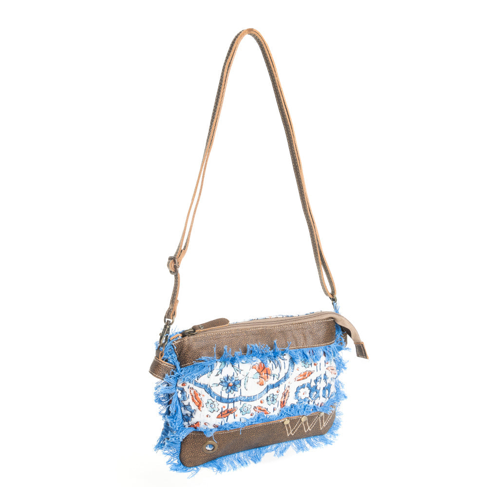 Whispers of azure wildflowers Small Crossbody Bag - Myra USA