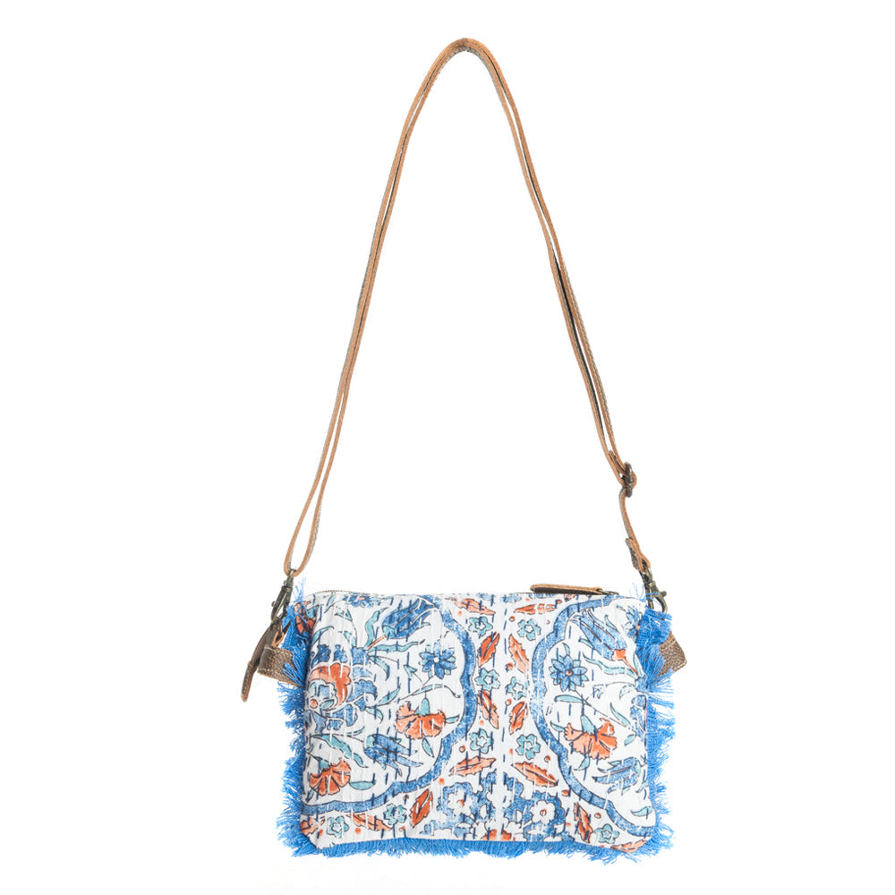 Whispers of azure wildflowers Small Crossbody Bag - Myra USA
