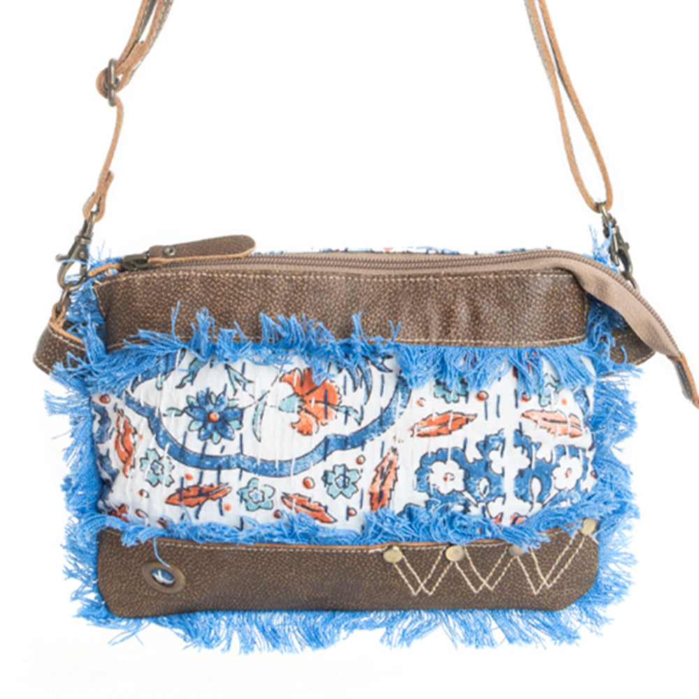 Whispers of azure wildflowers Small Crossbody Bag - Myra USA