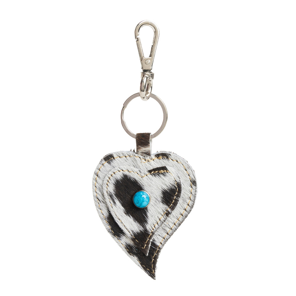Heart's Love Key Fob in Black & White - Myra USA