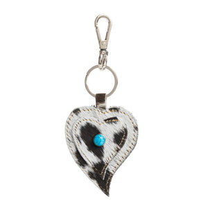 Heart's Love Key Fob in Black & White - Myra USA