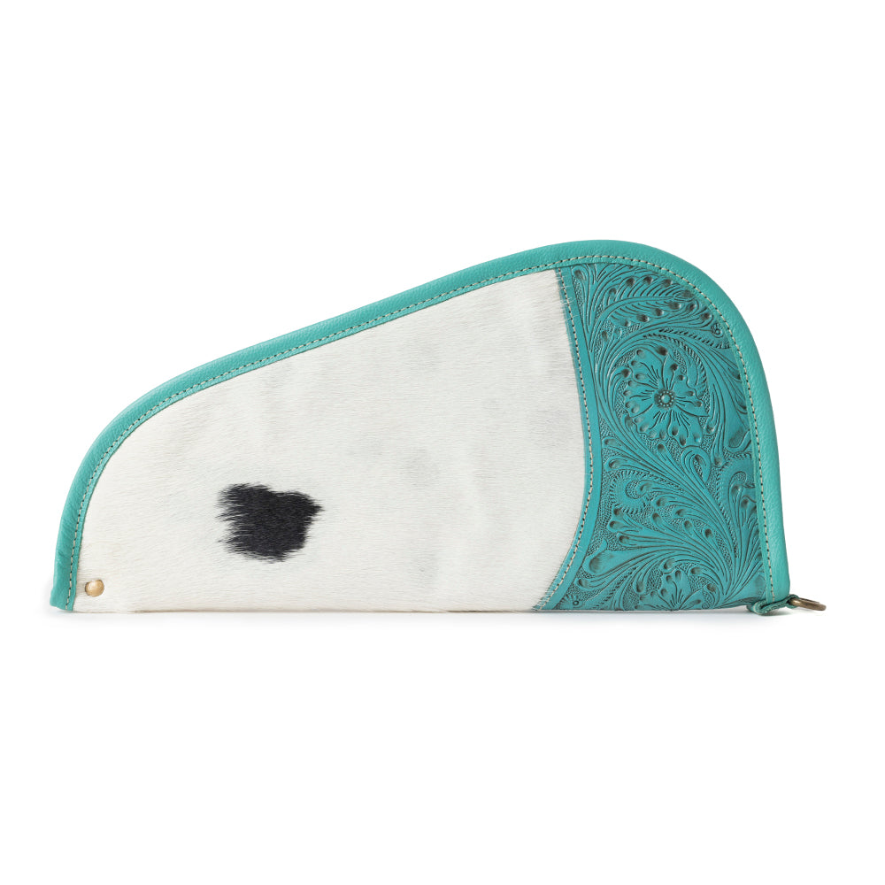 Bandit Breeze Tooled Hairon Gun Case in Desert Teal - Myra USA