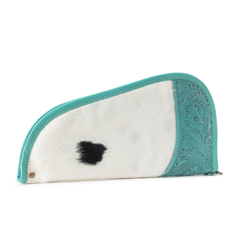 Bandit Breeze Tooled Hairon Gun Case in Desert Teal - Myra USA