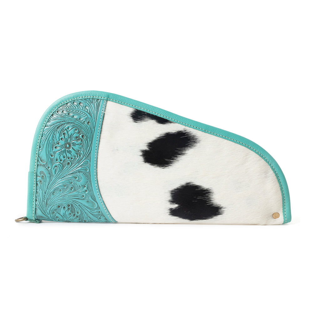Bandit Breeze Tooled Hairon Gun Case in Desert Teal - Myra USA