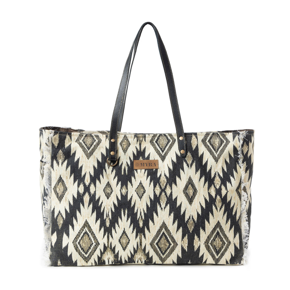 Tribal Spirit Adventure Weekender Bag In Black & White - Myra USA