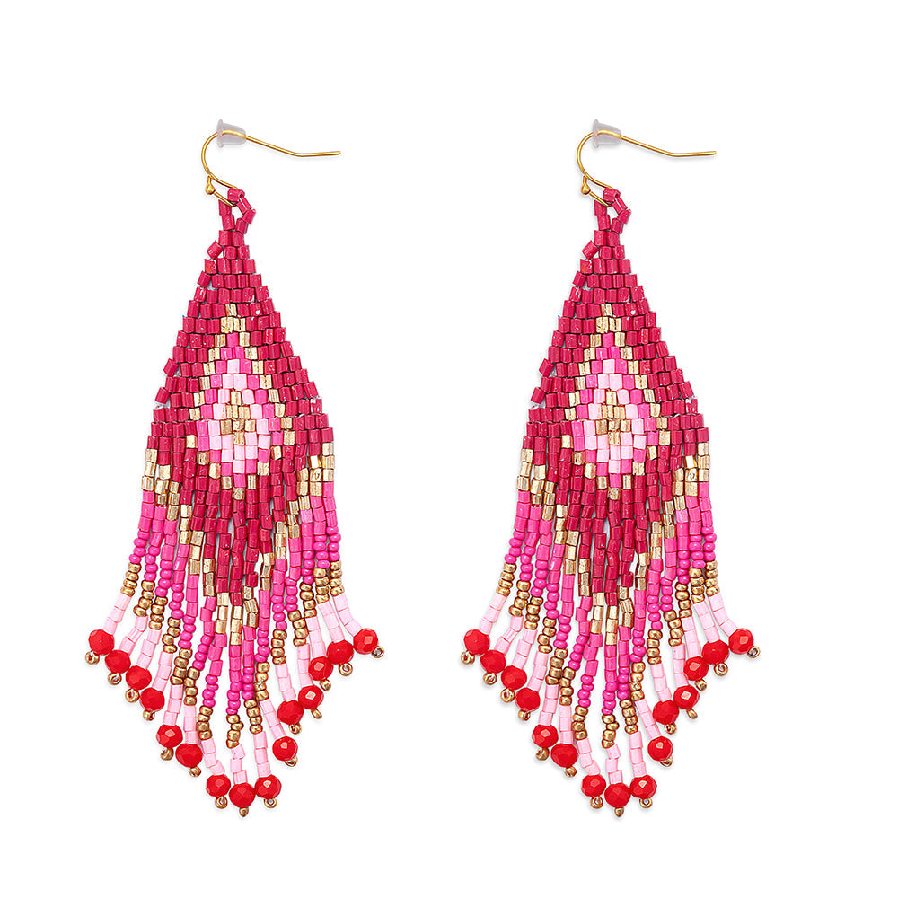 Lifesong Beaded Earrings in Scarlet - Myra USA