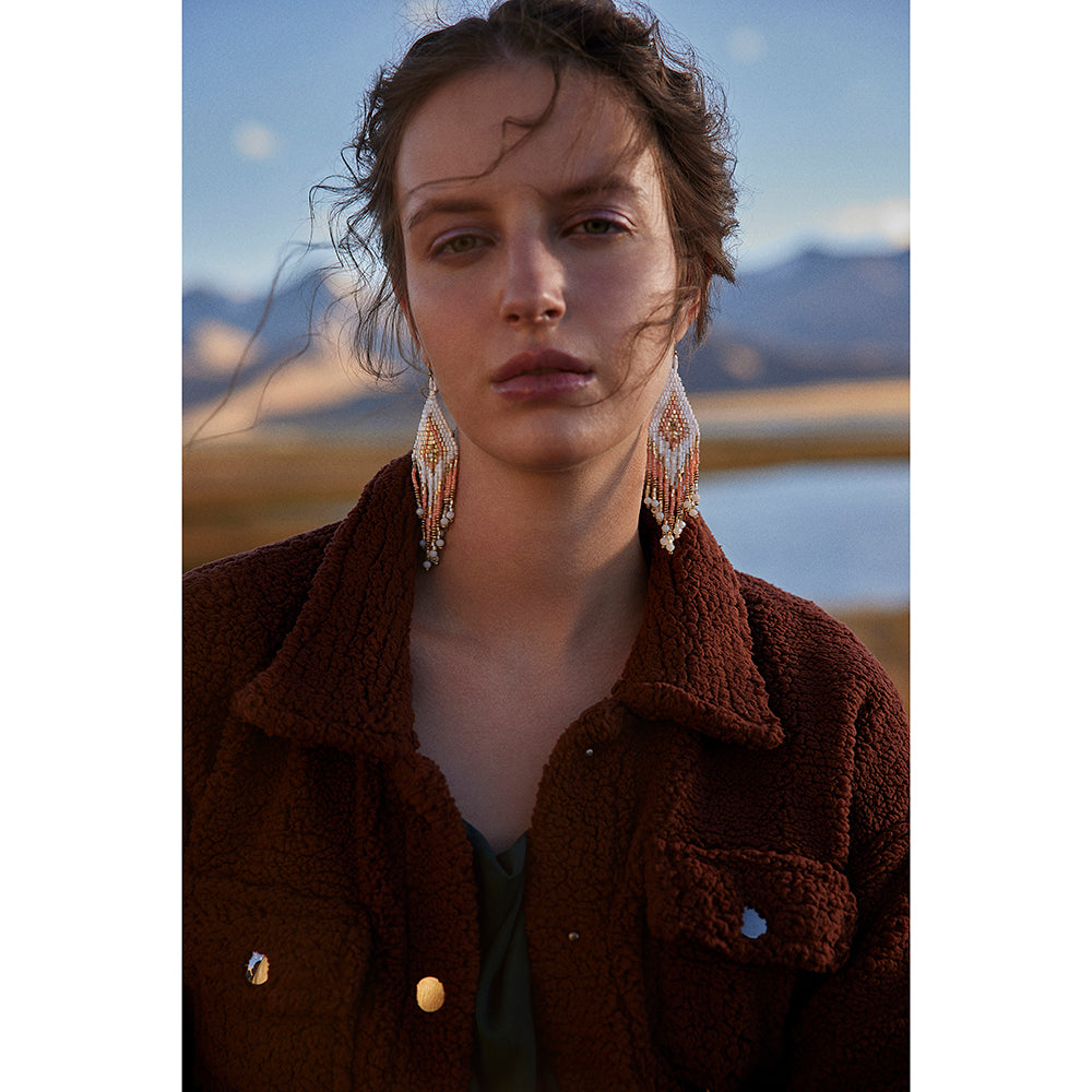 Lifesong Beaded Earrings in White - Myra USA