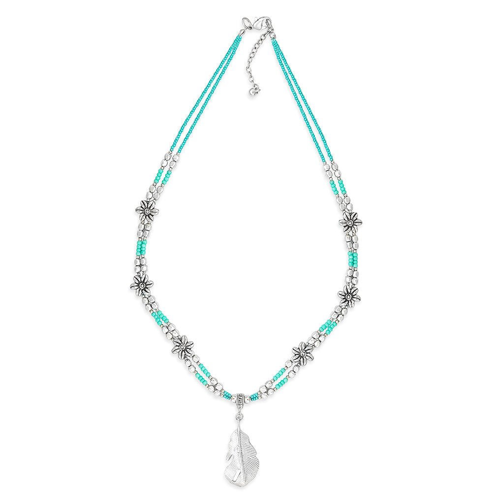 Mesa Feather Pendant Necklace - Myra USA