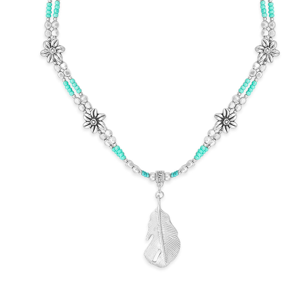 Mesa Feather Pendant Necklace - Myra USA