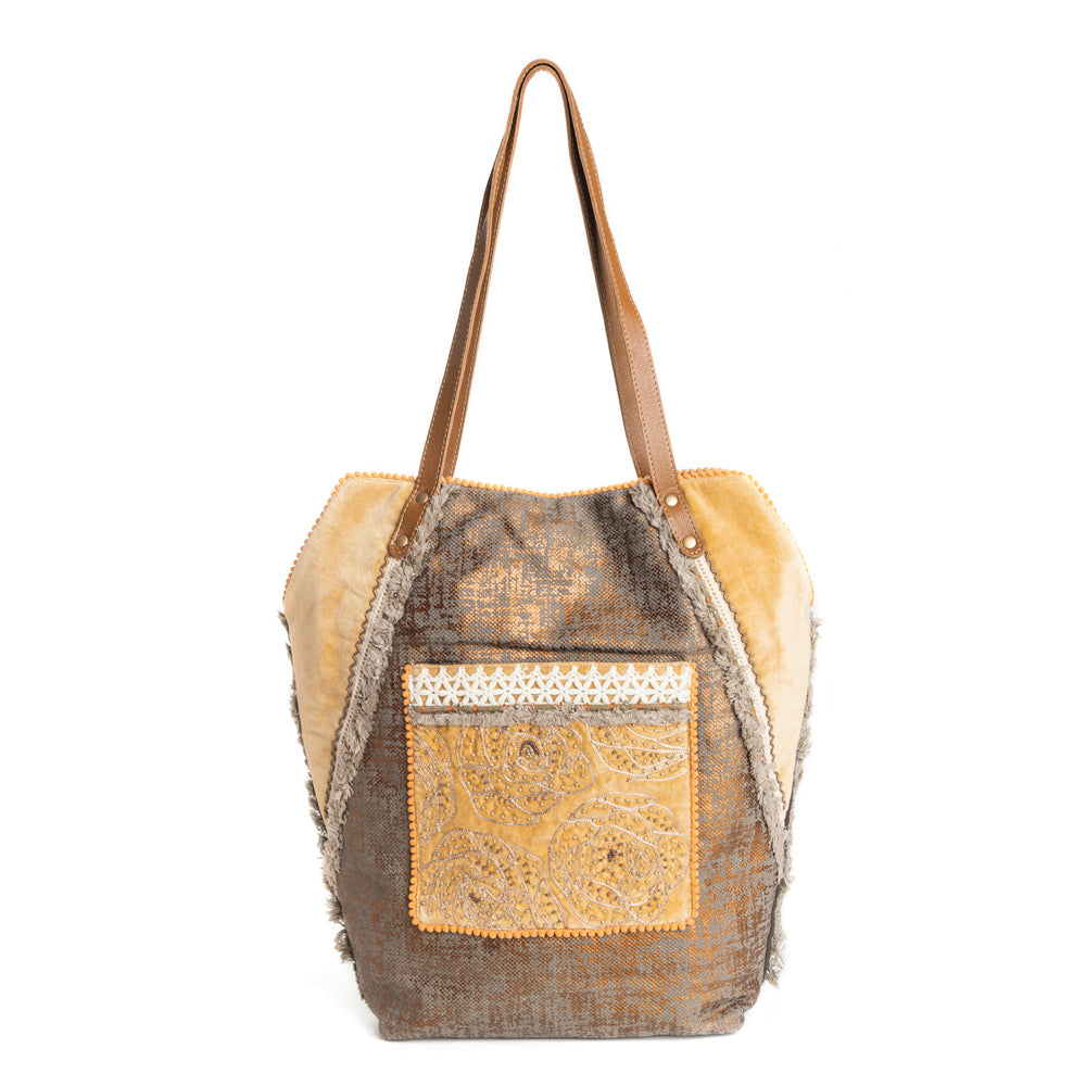 Golden Rise Paisley Tote Bag - Myra USA