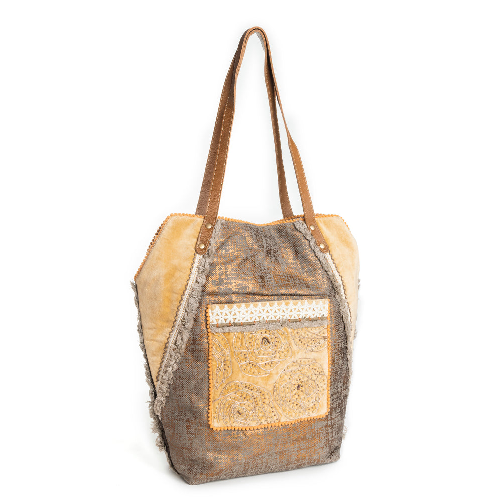 Golden Rise Paisley Tote Bag - Myra USA