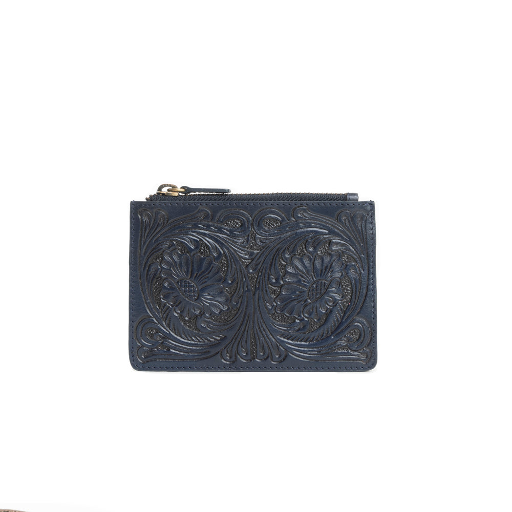 Bloom on the Range Credit Card Wallet in Ebony - Myra USA