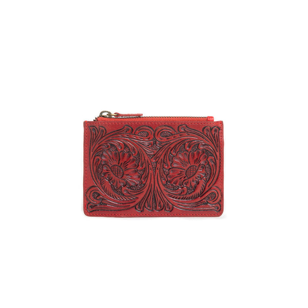 Bloom on the Range Credit Card Wallet in Scarlet - Myra USA