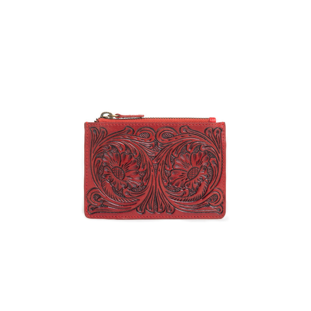 Bloom on the Range Credit Card Wallet in Scarlet - Myra USA