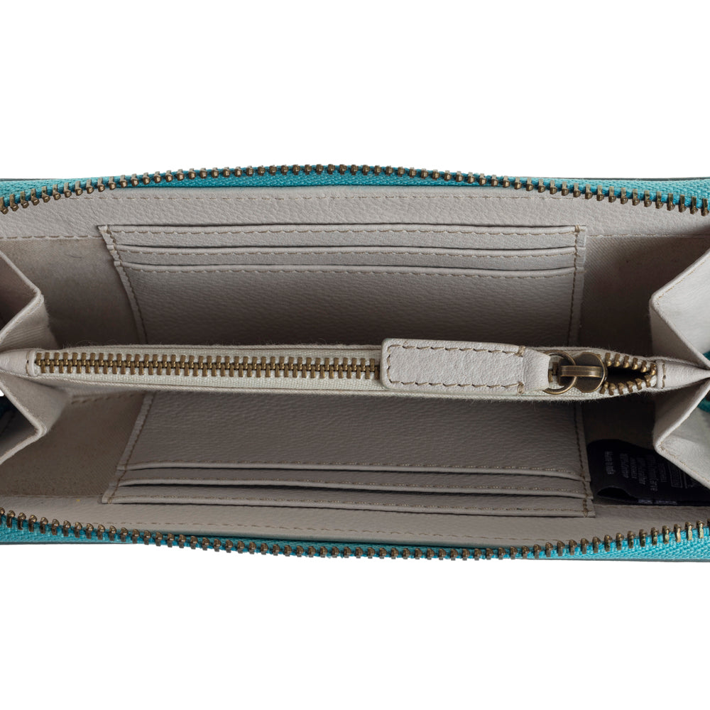 Sunset Valley Wallet in Frosted Turquoise - Myra USA