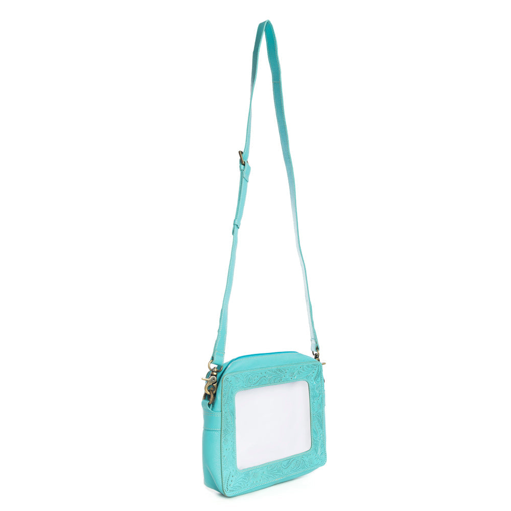 Open Vista Clear Bag in Turquoise - Myra USA