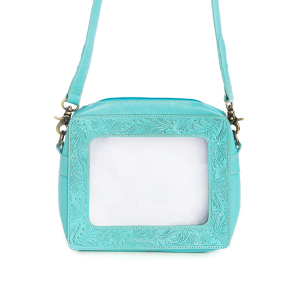 Open Vista Clear Bag in Turquoise - Myra USA