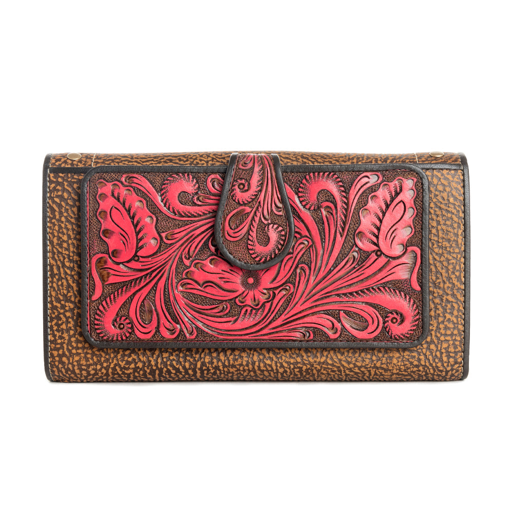 Danohue Peak Wallet in Crimson in Red - Myra USA