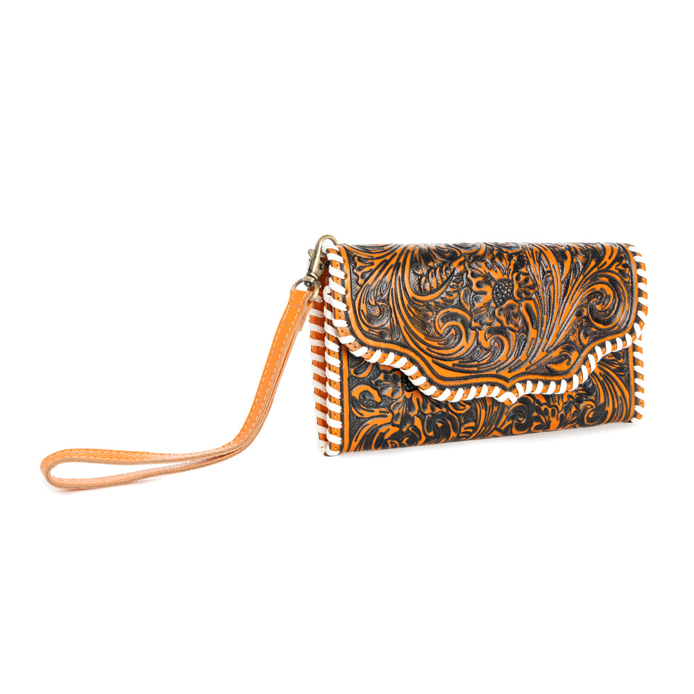 Desert Roses Wallet in Crimson In Orange