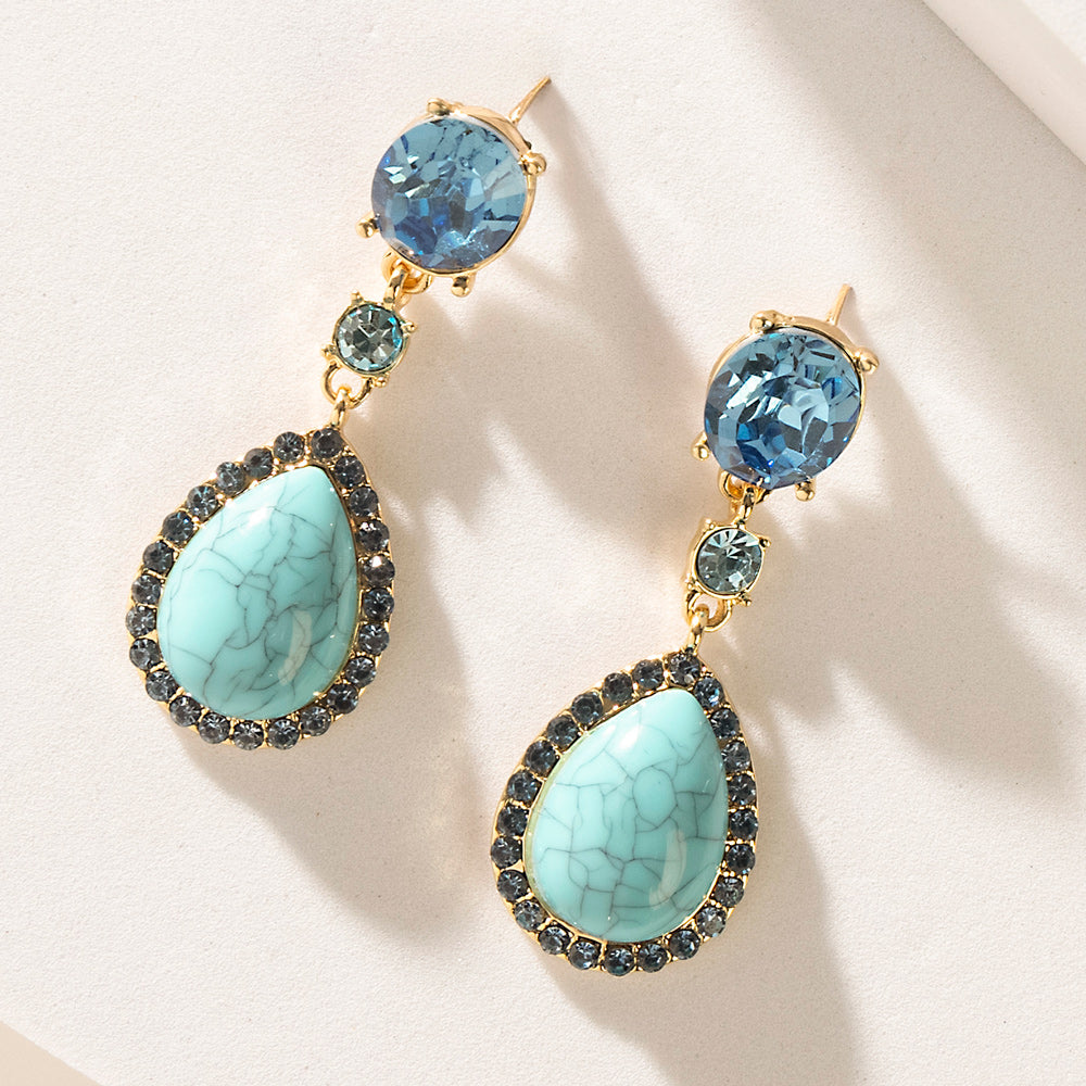 Prairie Sunstar Earrings In Sky blue - Myra USA
