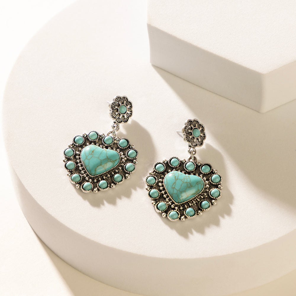 Placid Heart Earrings In Blue - Myra USA