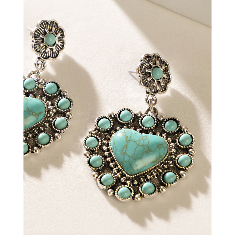 Placid Heart Earrings In Blue - Myra USA