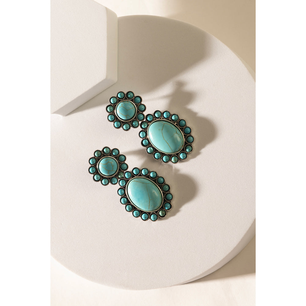 Windswept Mesa Earrings In Blue - Myra USA
