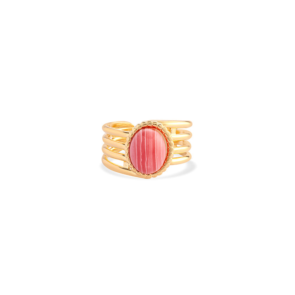Eight Band Ring In Golden and Red - Myra USA