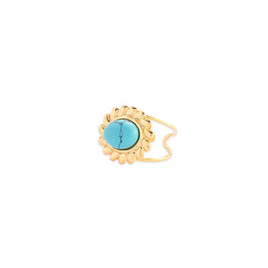 Marissa's Charm Ring In Golden and Turquoise - Myra USA