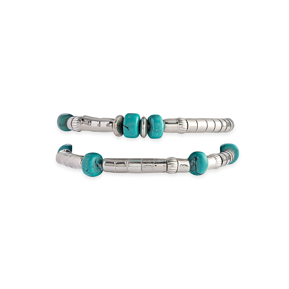 Silver Fire Bracelet In Blue - Myra USA