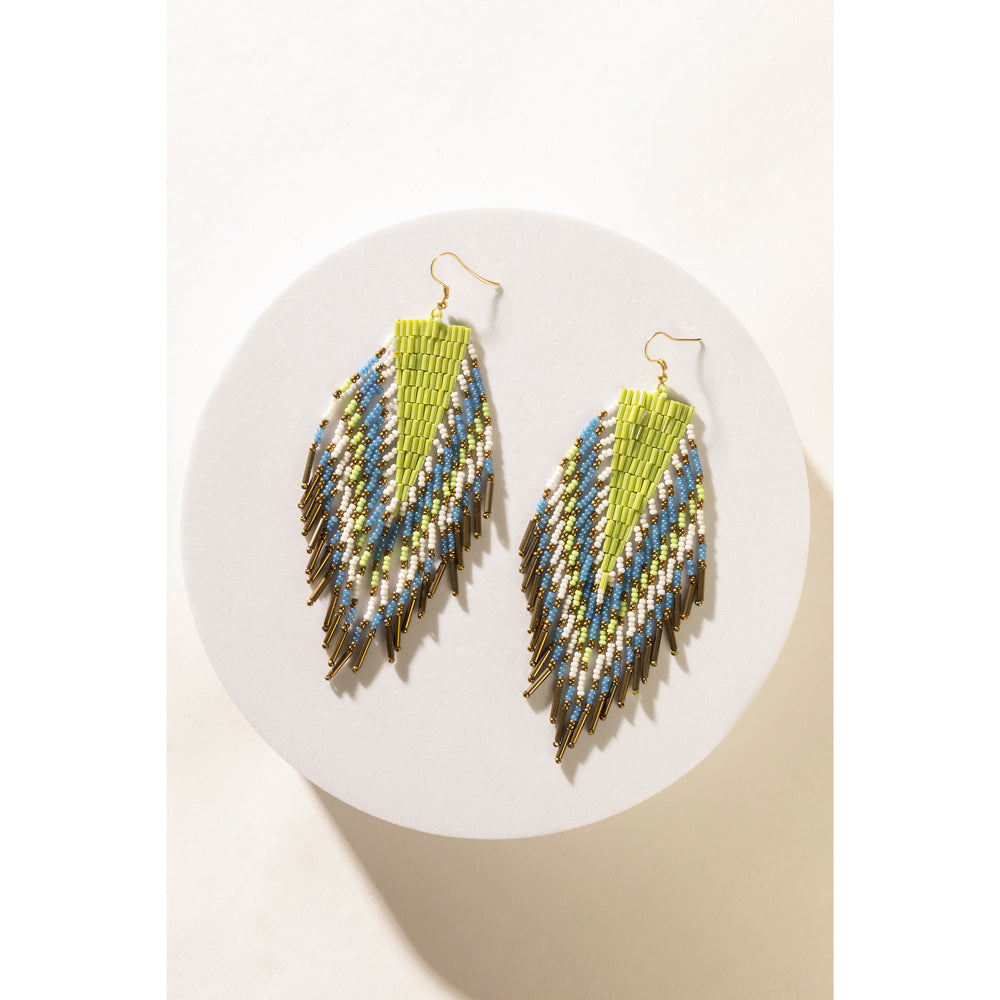 Heritage Feather Beaded Earrings - Myra USA