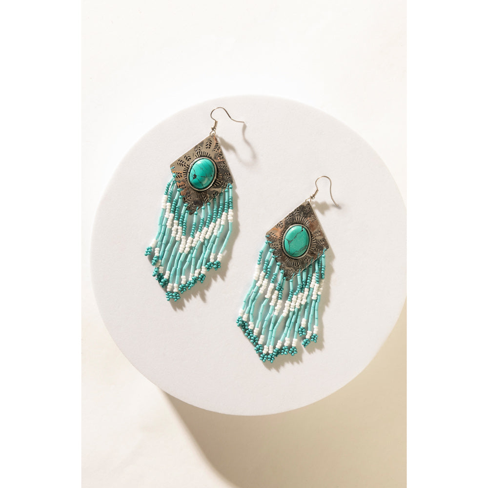 Streaming Starlight Beaded Earrings In Sky Blue - Myra USA